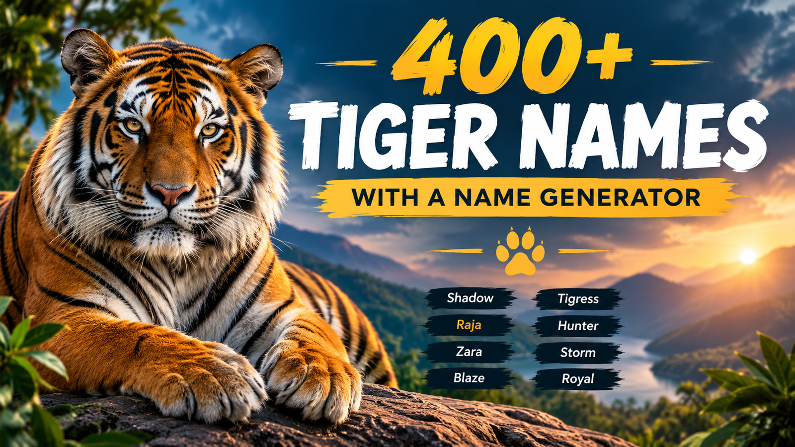 400+ Tiger Names With a Name Generator